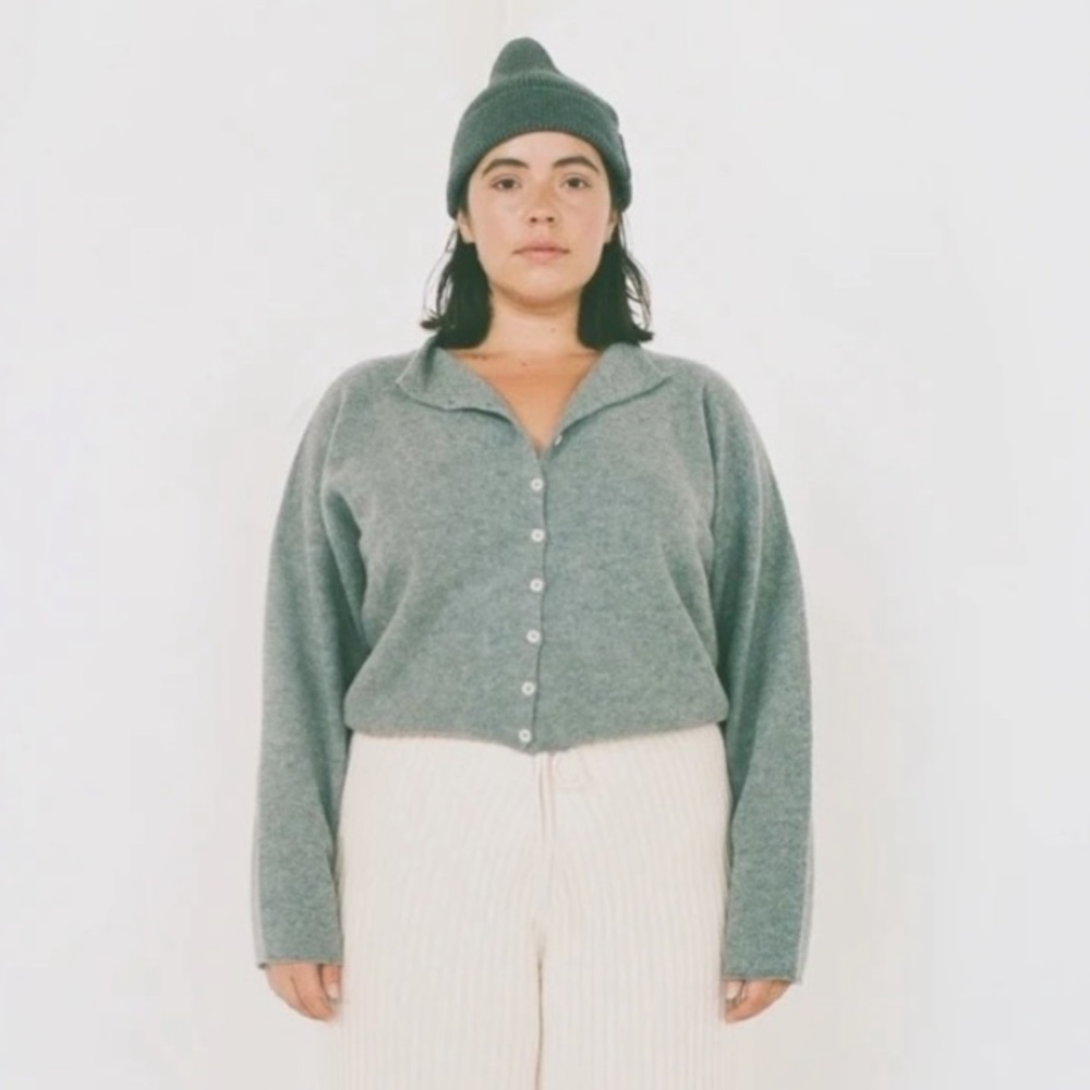 James Street Co Peri Shrunken Cardigan Medium Smoke Grey